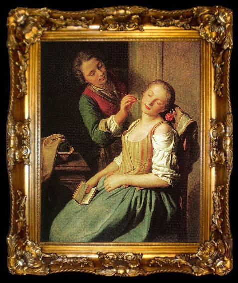 framed  Pietro Antonio Rotari Sleeping Girl, ta009-2
